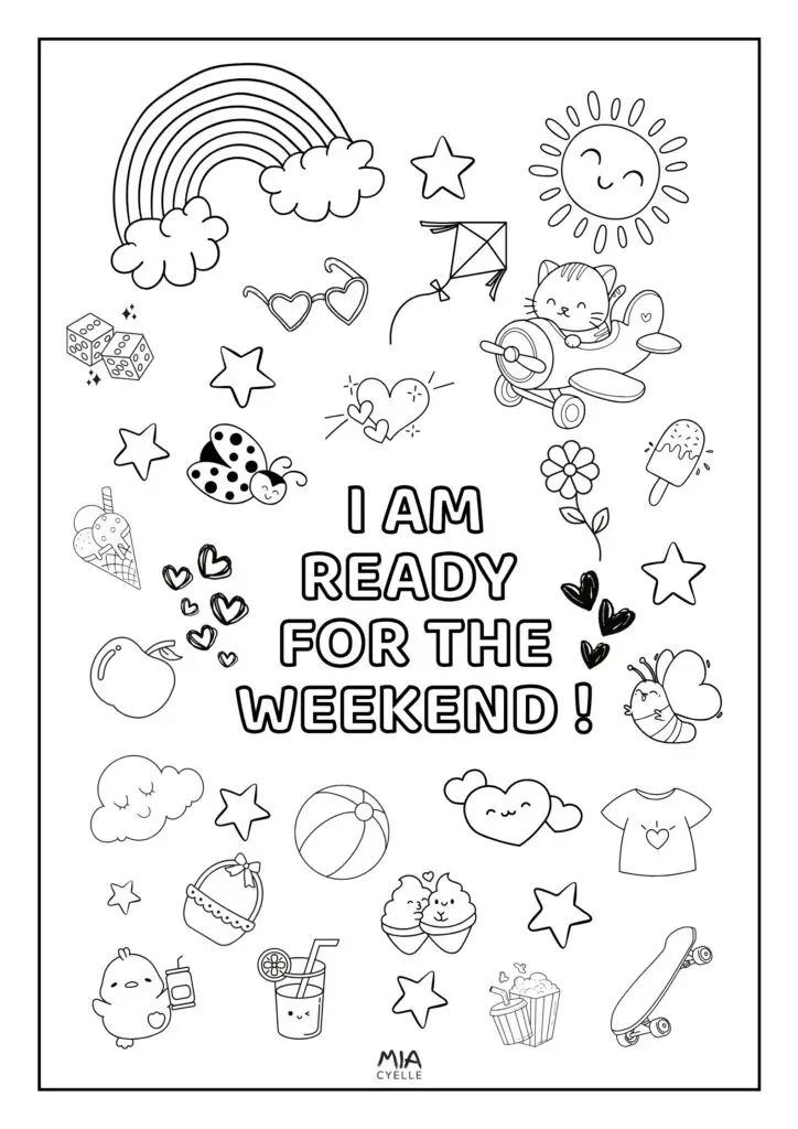 I am ready for the weekend calming coloring page