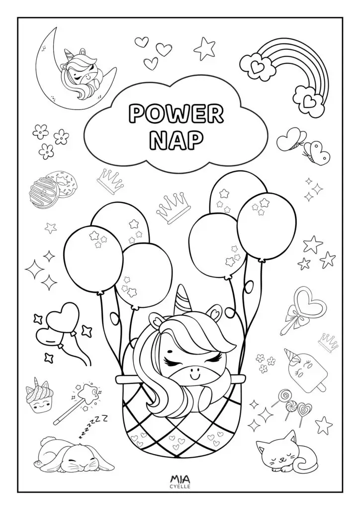 Power Nap Calming Coloring Page