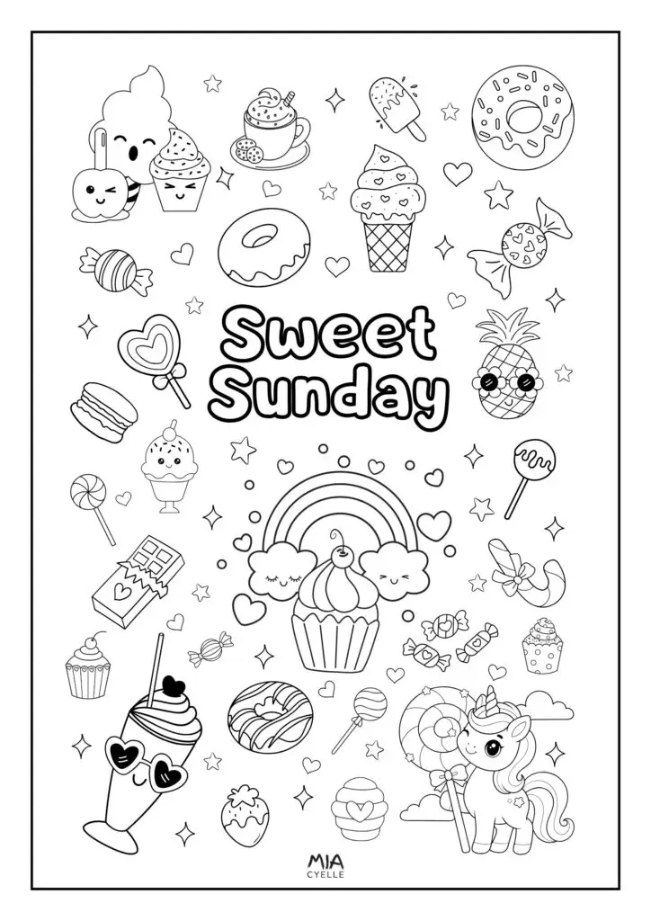 Sweet Sunday Free Printable Coloring Page